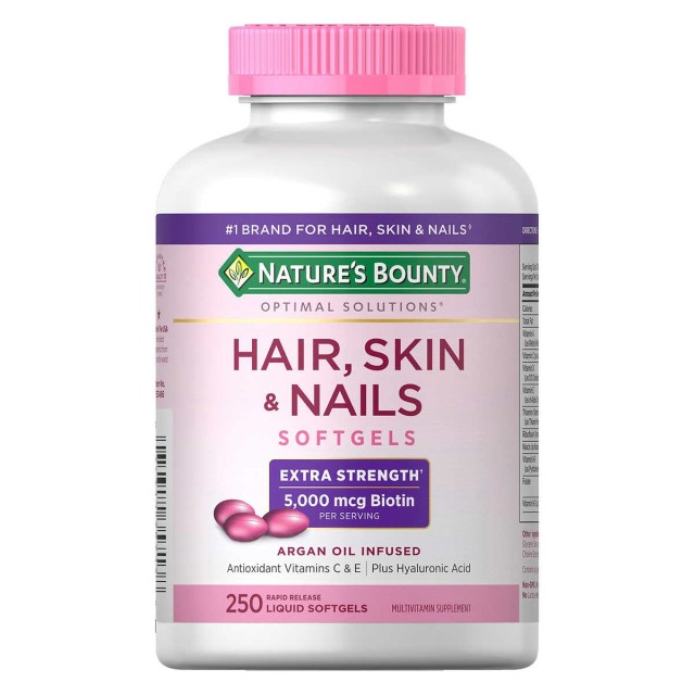 سافت ژل پوست مو ناخن نیچرز بونتی Nature's Bounty Hair Skin Nails (250 عددی)