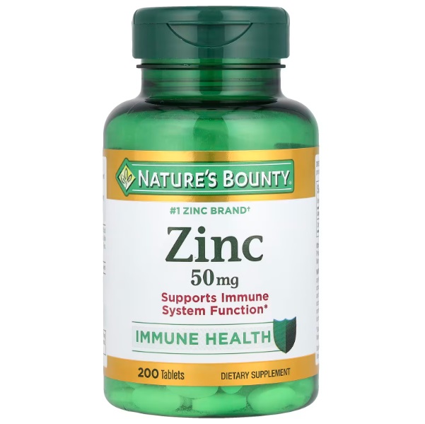 قرص زینک گلوکونات Nature's Bounty Zinc Gluconate 50mg نیچرز بونتی (200 عددی)