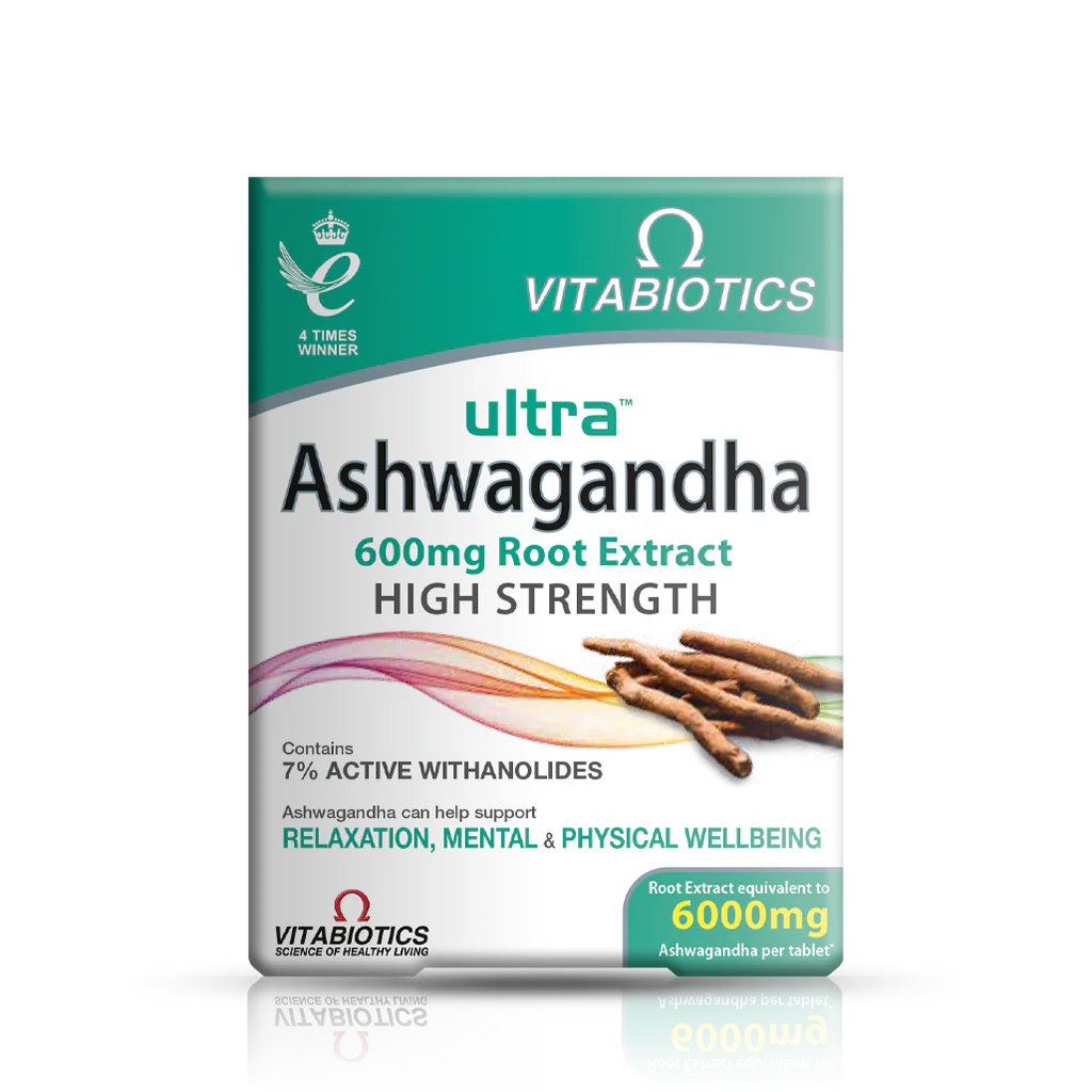 قرص عصاره آشواگاندا Vitabiotics Ultra Ashwagandha 6.000mg ویتابیوتیکس (30 عددی)