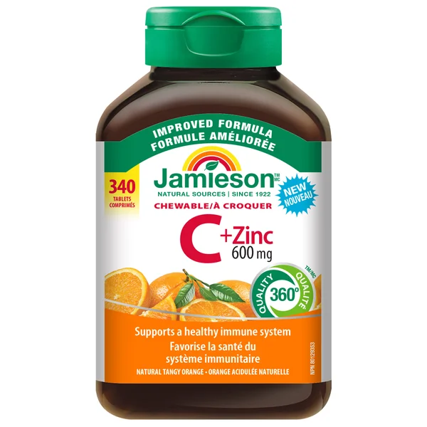 قرص ویتامین Jamieson C + Zinc جیمیسون (340 عددی)
