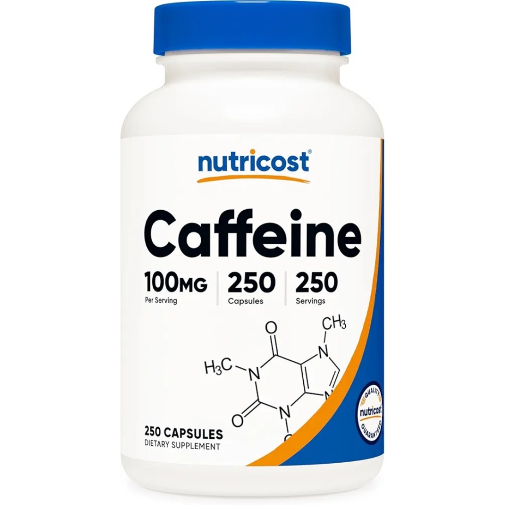 کپسول کافئین نوتریکاست Nutricost Caffeine 100mg (250 عددی)